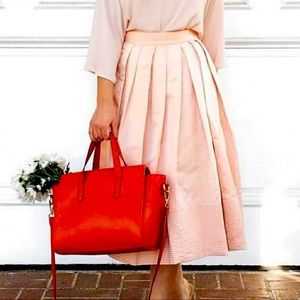 Banana Republic pink pleated skirt